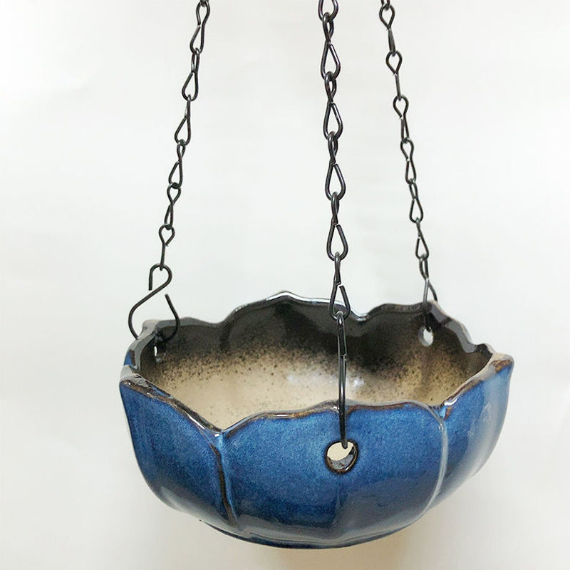 Blue Hanging Glazed Pot 16.5 cm