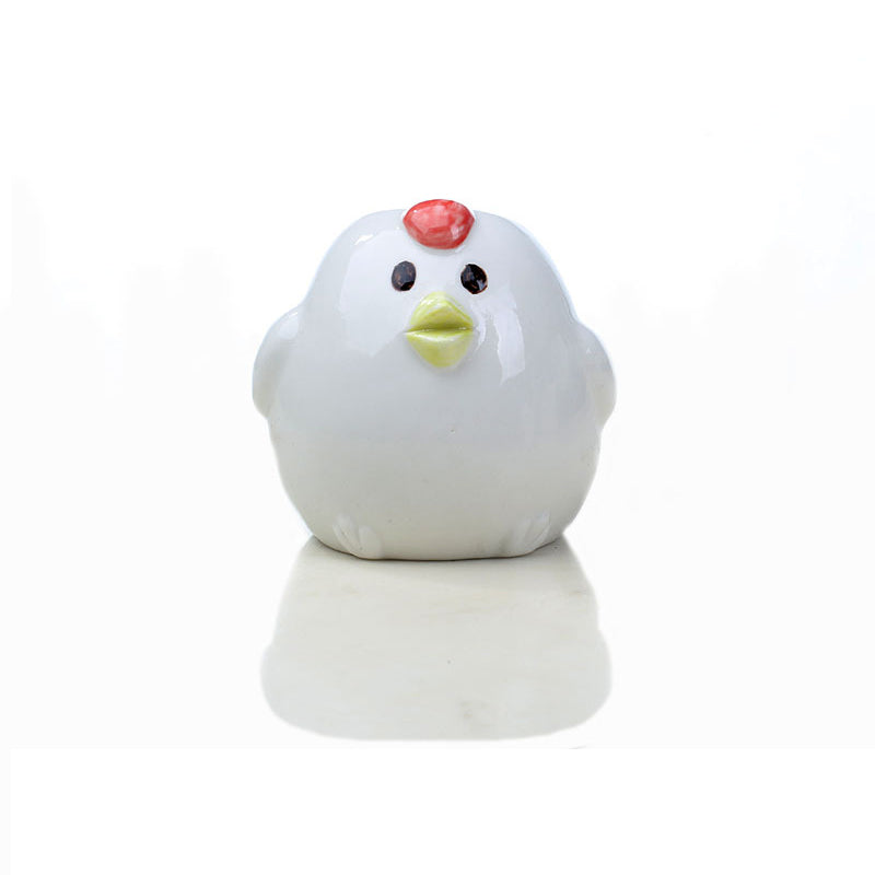 Lovely White Hen Mini Plant Pot Creative Indoor Planter Animal Decor