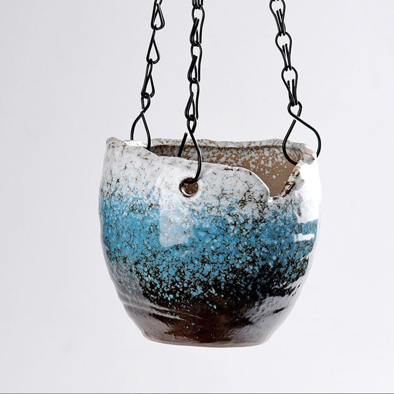 Blue White Gap Hanging Glazed Pot