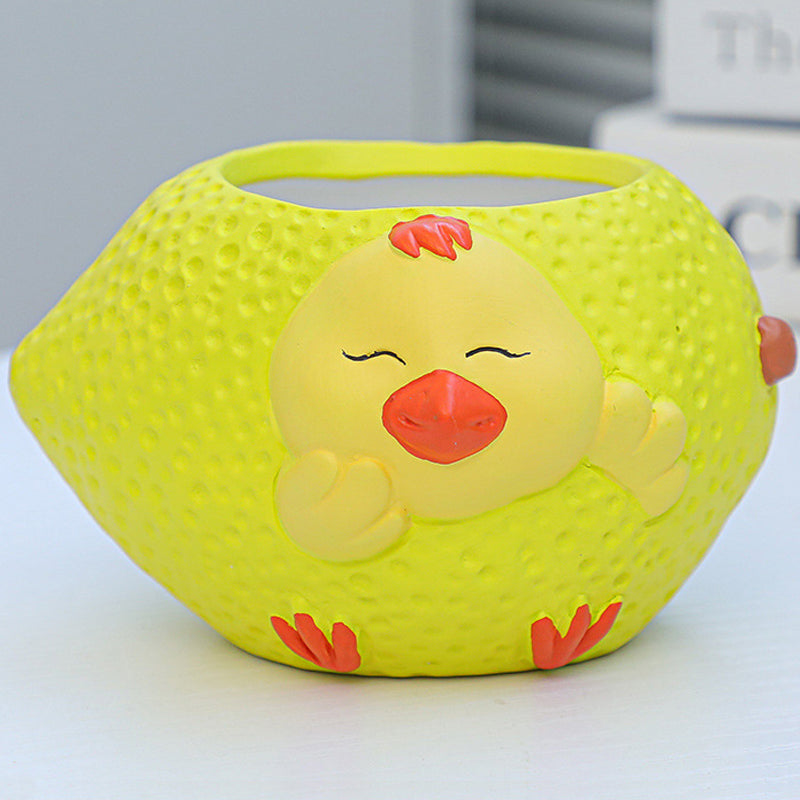 Super Cute Lemon Chicken Plant Pot Creative Fruit Planter Succulent Flowerpot