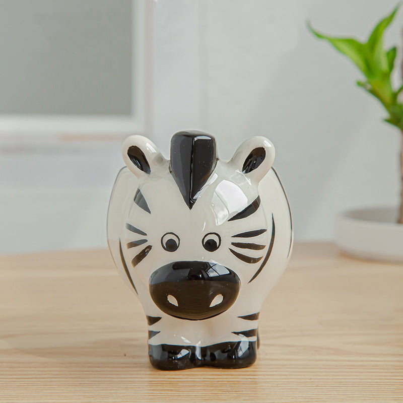 Zebra Ceramic Plant Pot Lovely Mini Ornament Indoor Planter Home Decor Gifts