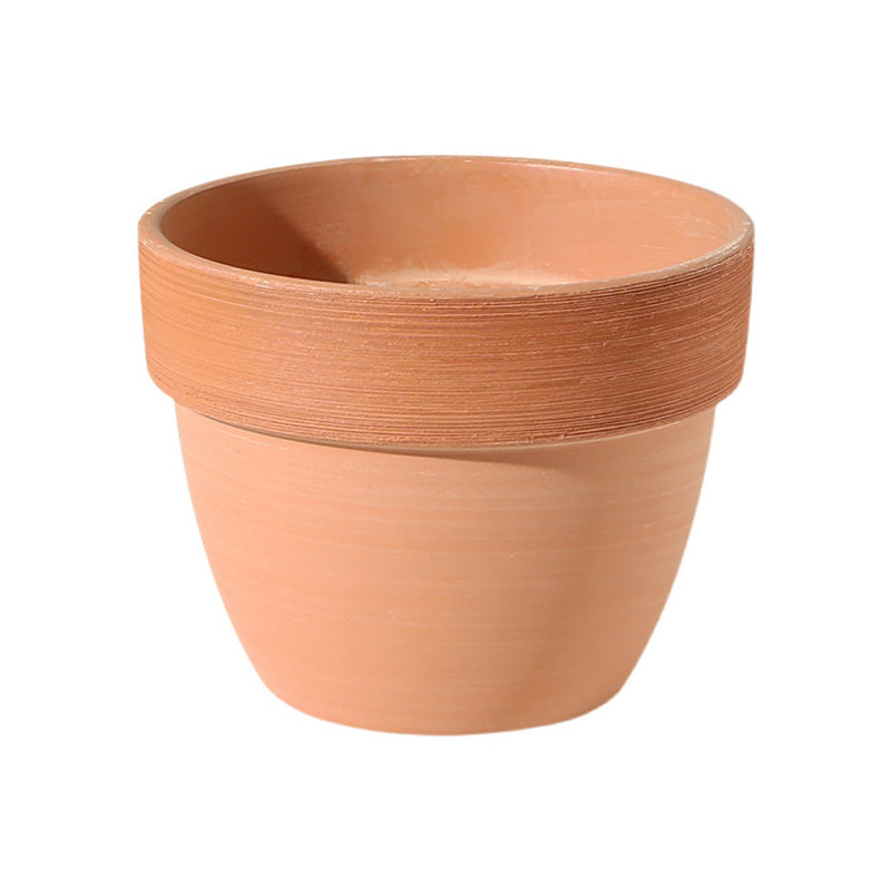 Terracotta Round Plant Pot Wide-brimmed Brushed Flowerpot