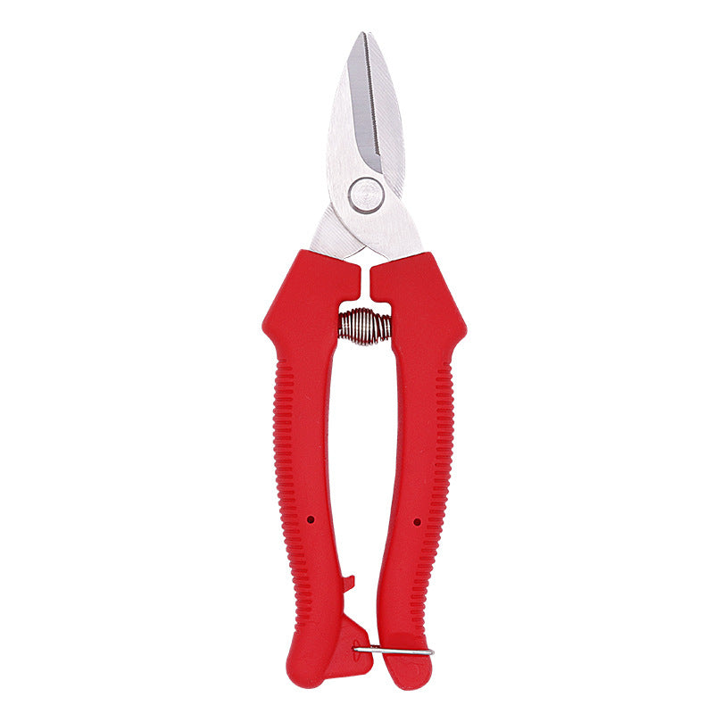 Red Handle Gardening Straight Pruning Shears, Trimming Flowers and Plants