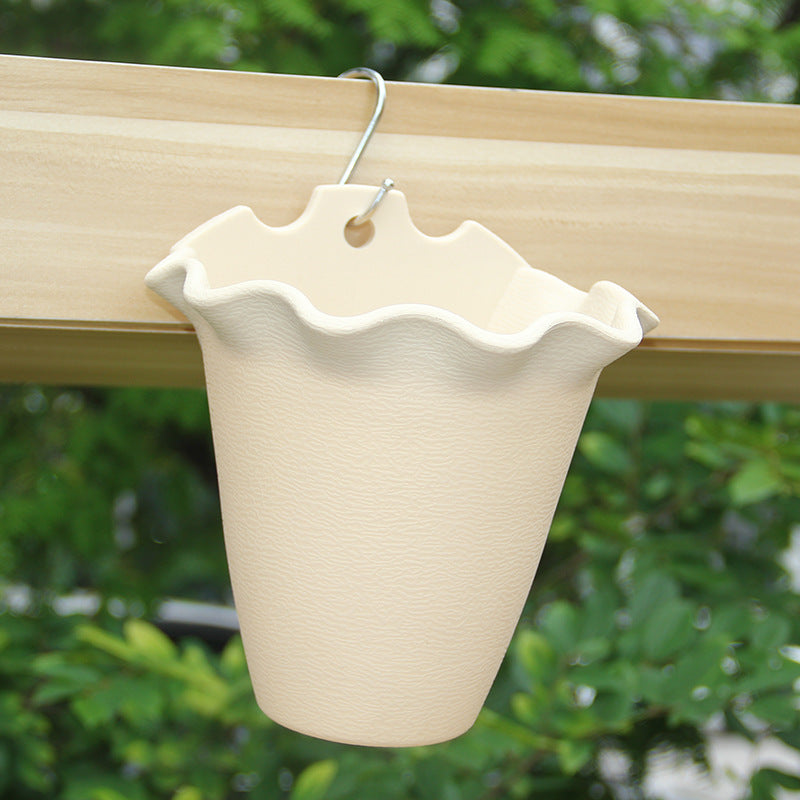 Light Yellow Plastic Wall Planters Hanging Basket