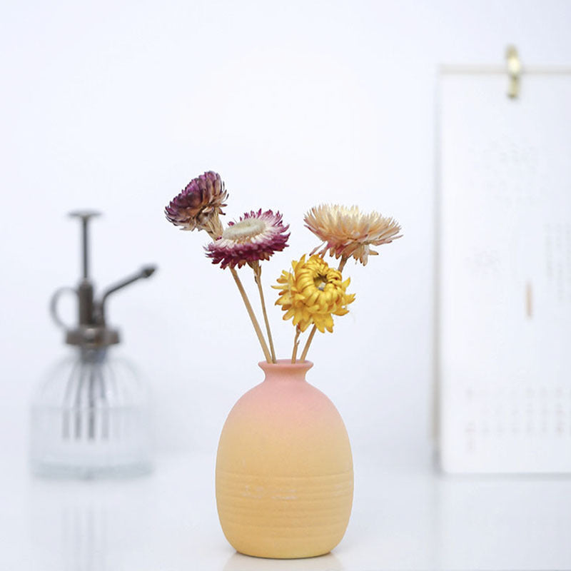 Gradient Pink Yellow Ceramic Vase Home Table Decor, Model 1