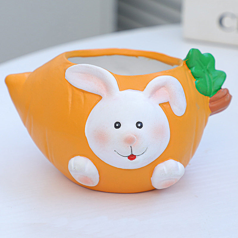 Super Cute Carrot Rabbit Plant Pot Creative Fruit Planter Succulent Flowerpot