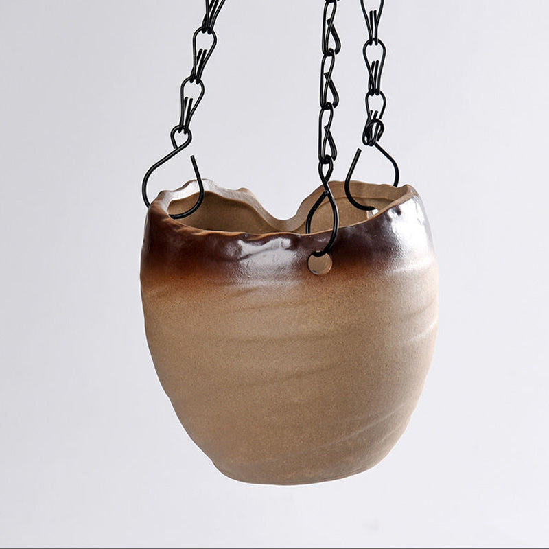 Brown Gap Hanging Glazed Pot