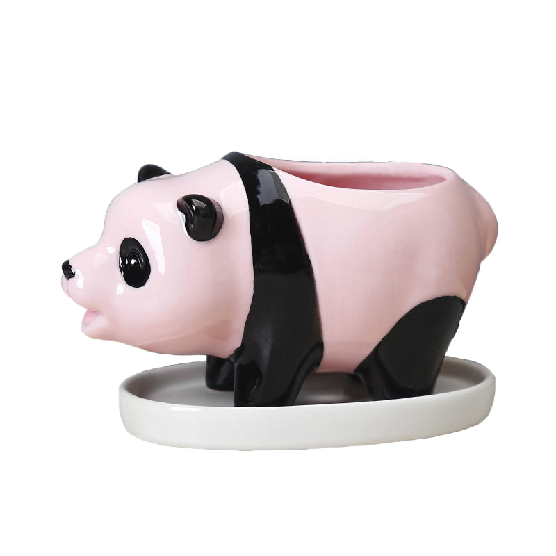 Lovely Pink Panda Plant Pot Creative Succulent Planter Home Decor Gifts