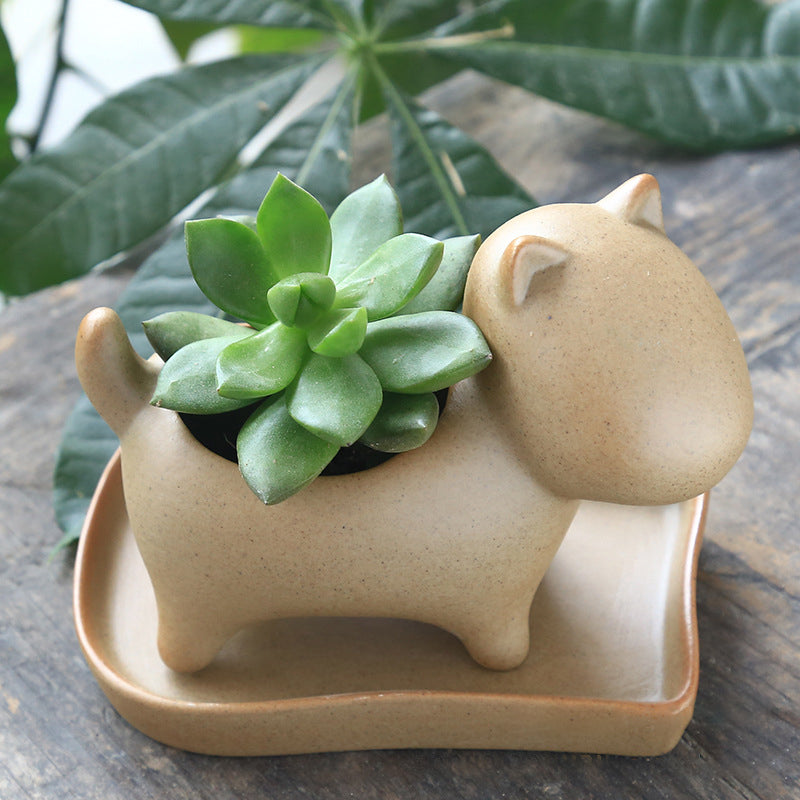 Mini Cute Pet Succulent Plant Pot Breathable Creative Planter , Puppy