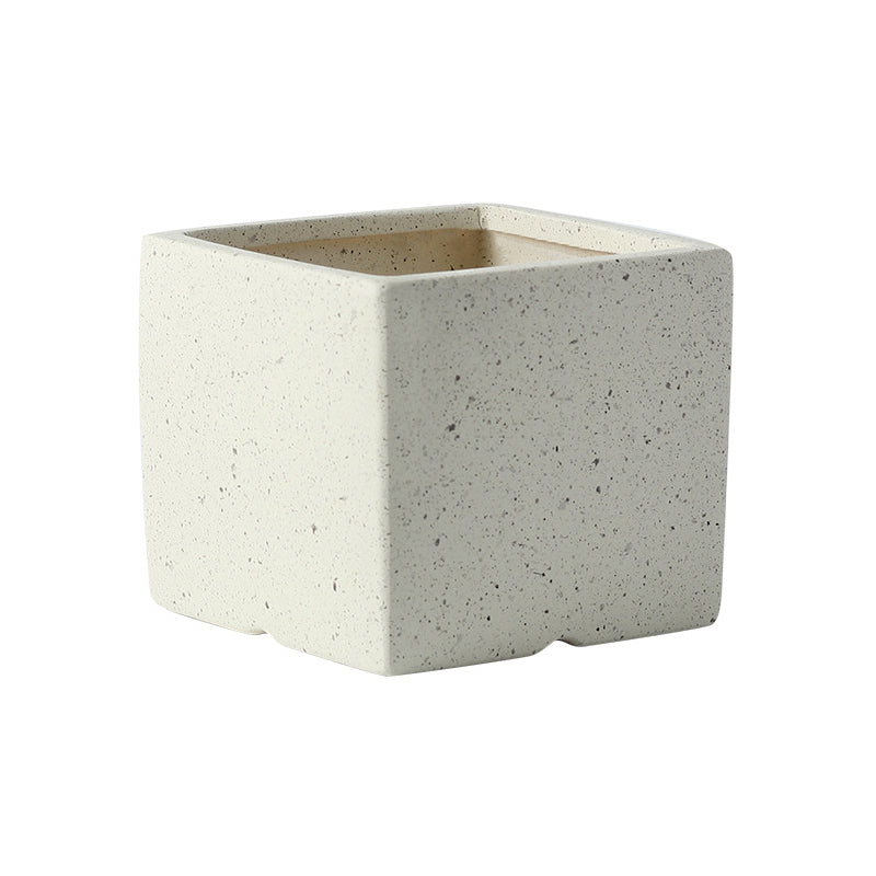 Cream Speckle Square Plant Pots Indoor Flowerpots Planters