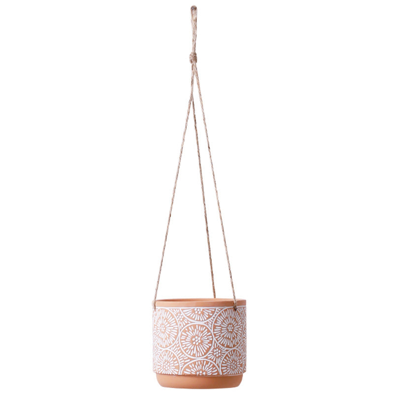 Hanging Terracotta Flower Texture Plant Pot Flowerpot