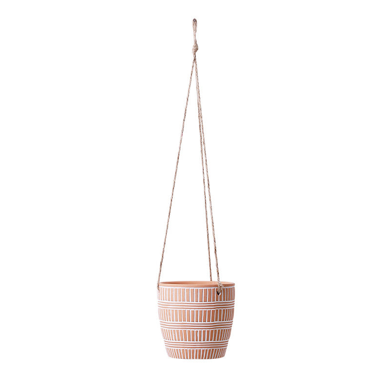 Hanging Terracotta Vertical Texture Plant Pot Flowerpot