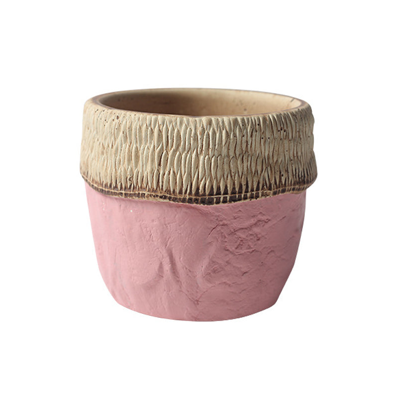 Pink Creative Cement Plant Pots Indoor Flowerpots Planters