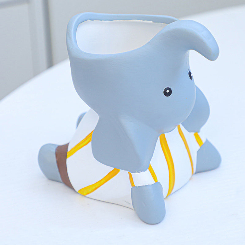 Lovely Cartoon Elephant Ceramic Plant Pot Indoor Succulent Planter Creative Decor