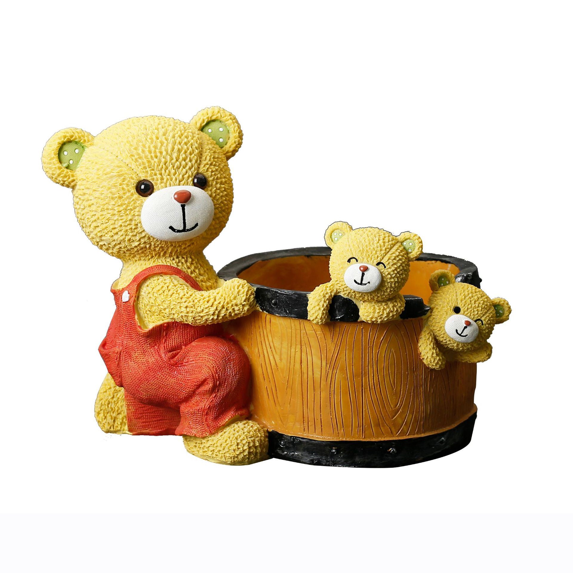 Mom and Two baby Bears Resin Plant Pot Indoor Planter Creative Decor