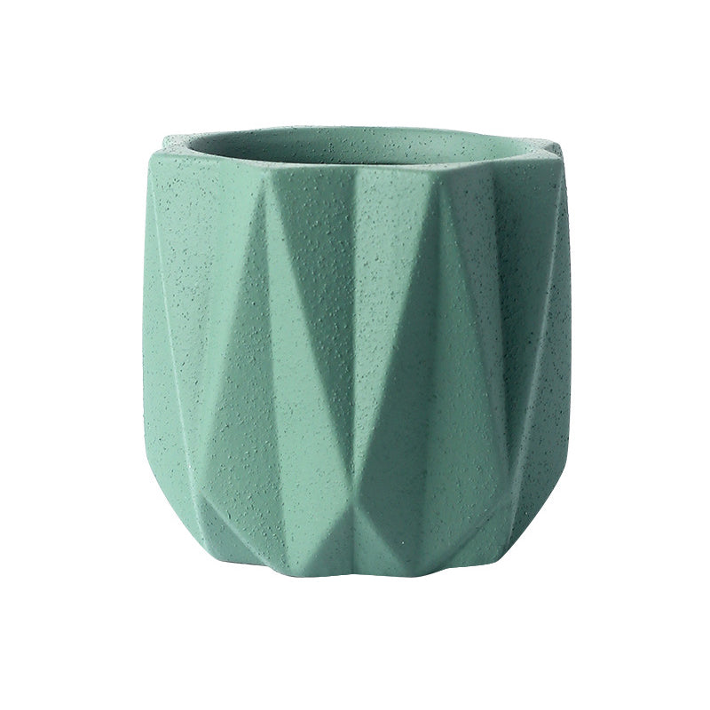 Green Cement Flowerpots Indoor Plant Pots Planters