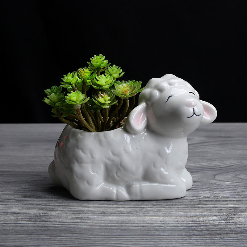 Mini Sheep Plant Pot Lovely Indoor Succulent Planter Home Decor Gifts