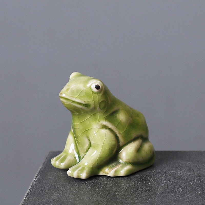 Frog Ceramic Ornament Lovely Animal Creative Ornament Home Decor