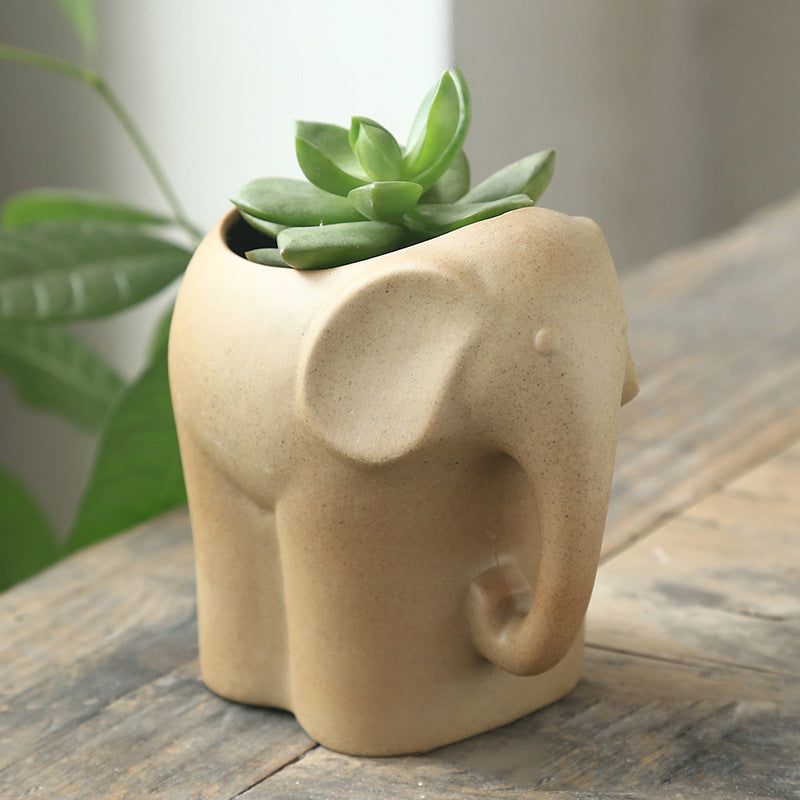 Mini Cute Pet Succulent Plant Pot Indoor Creative Planter , Elephant Model 3