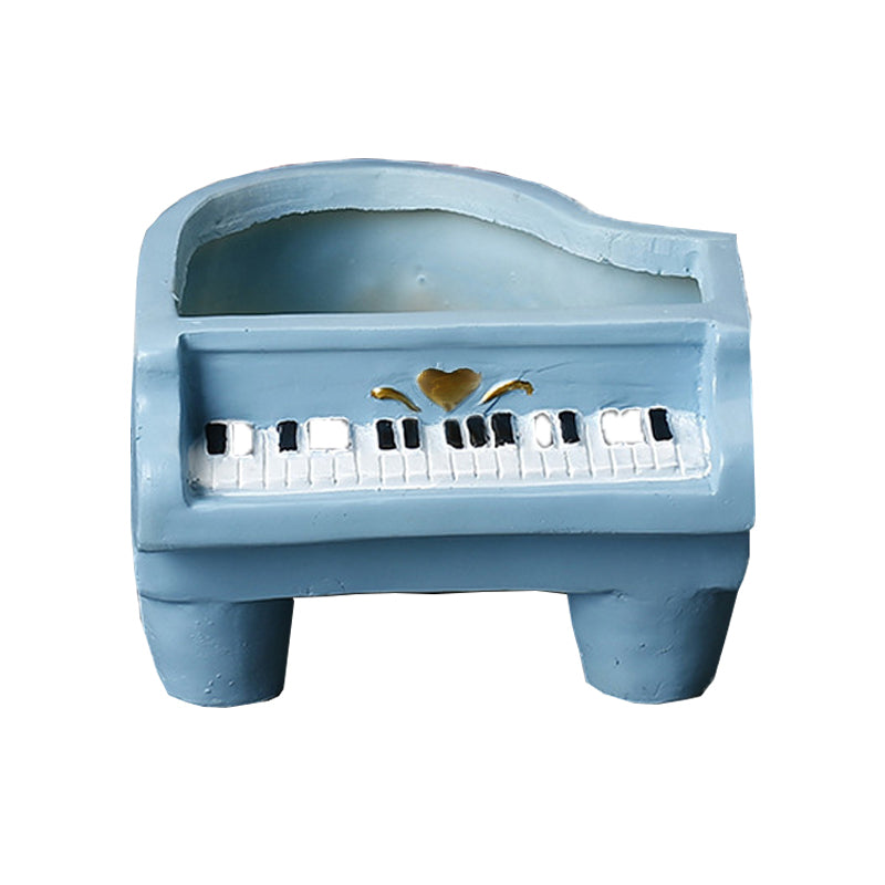 Blue Grand Piano Resin Plant Pots Creative Indoor Planters Home Decor