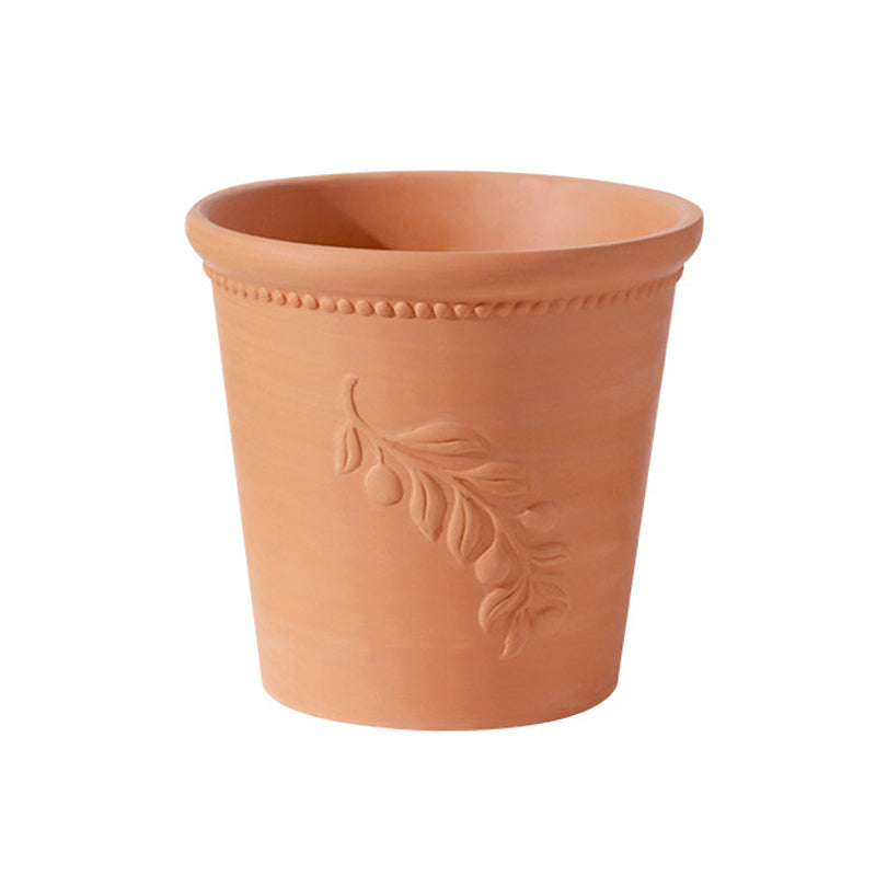 Olive Leaf Relief Terracotta Plant Pot