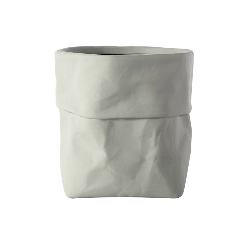 Light Grey Paper Bag Plant Pots Indoor Flowerpots Planters