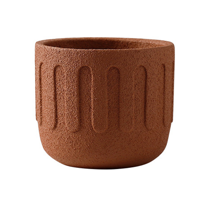 Brown Cement Round Plant Pots Indoor Flowerpots Planters