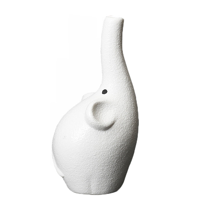 White Elephant Ceramic Flower Vase Mini Creative Animal Vase Home Decor