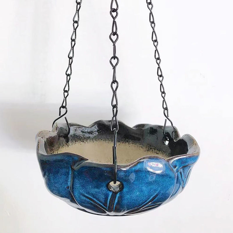 Blue Hanging Glazed Pot 16 cm