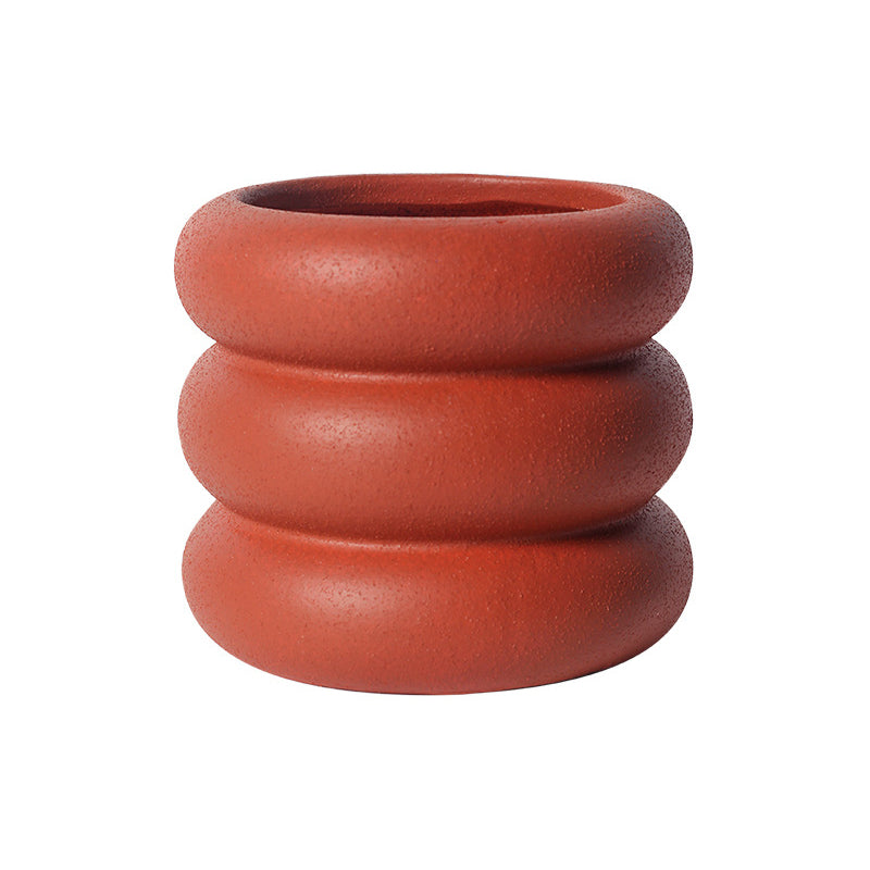 Red Doughnut Plant Pots Indoor Flowerpots Planters