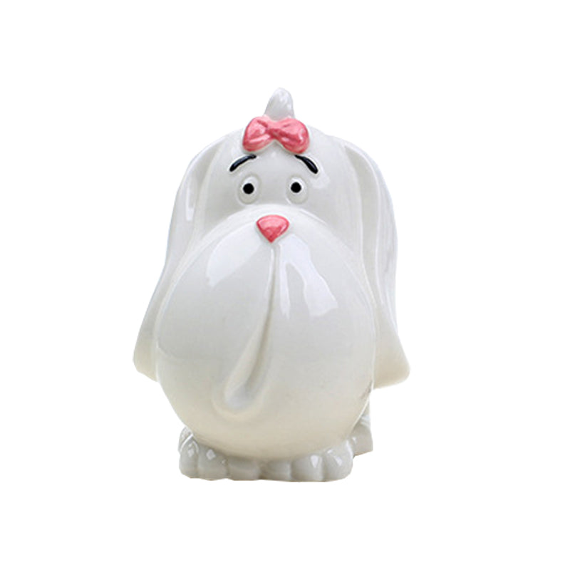 Lovely White Puppy Plant Pot Creative Indoor Planter Animal Decor