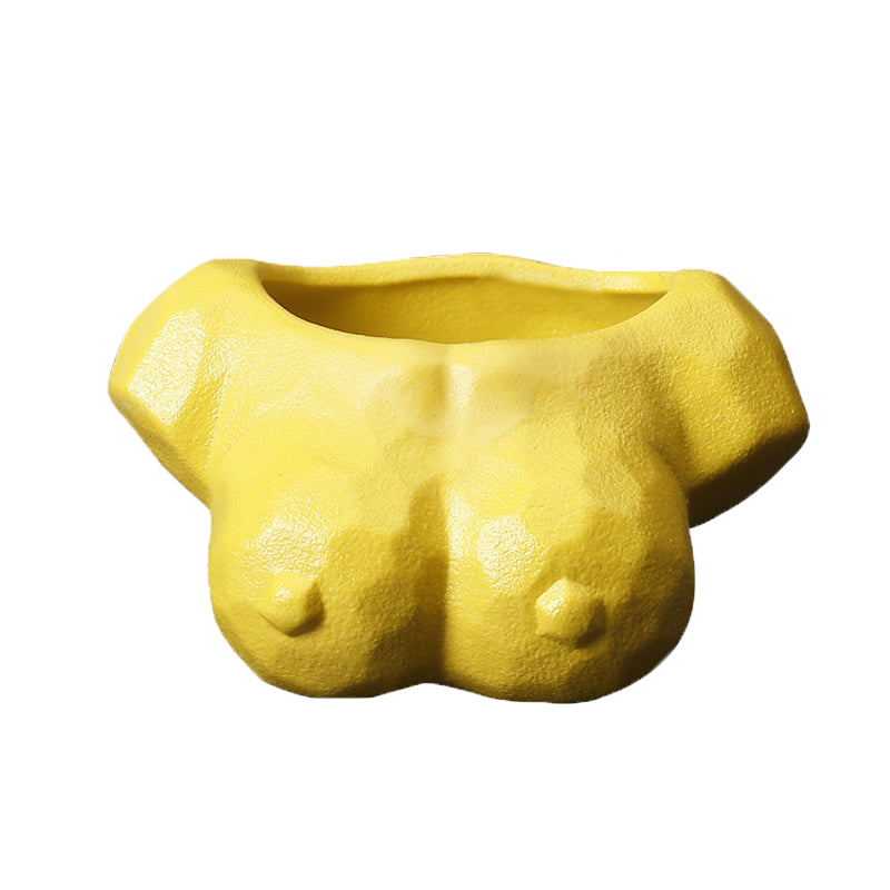 Yellow Body Artistic Plant Pots Modern Creative Planters Home Office Decor