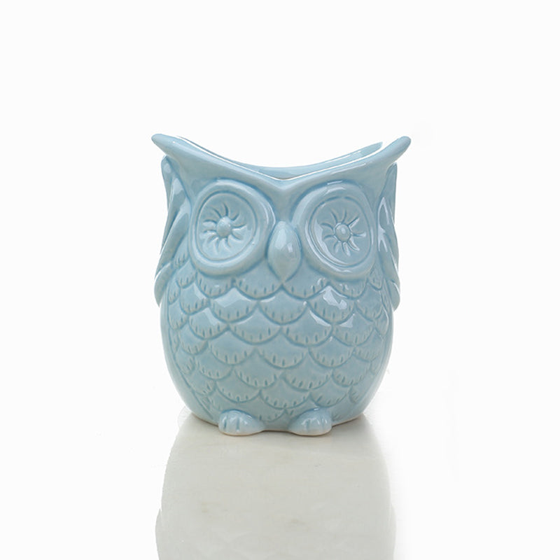 Mini Blue Owl Plant Pot Lovely Indoor Succulent Planter , Model 1