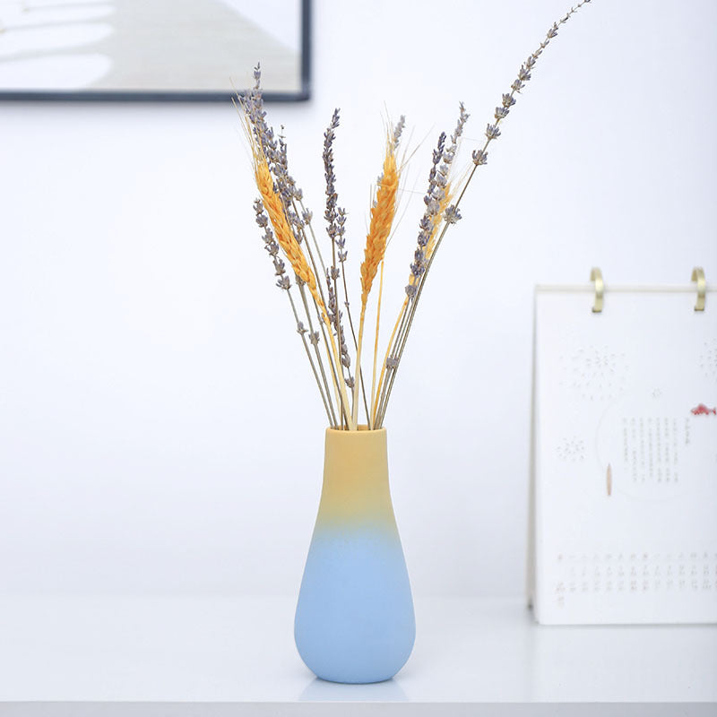 Gradient Blue Yellow Ceramic Vase Home Table Decor, Model 3