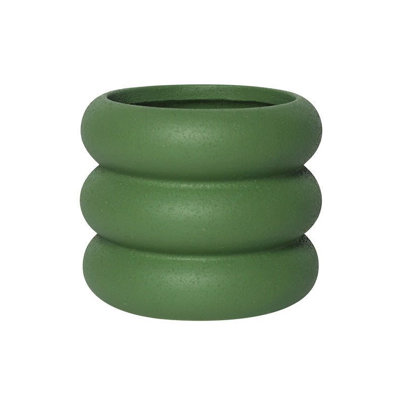 Green Doughnut Plant Pots Indoor Flowerpots Planters