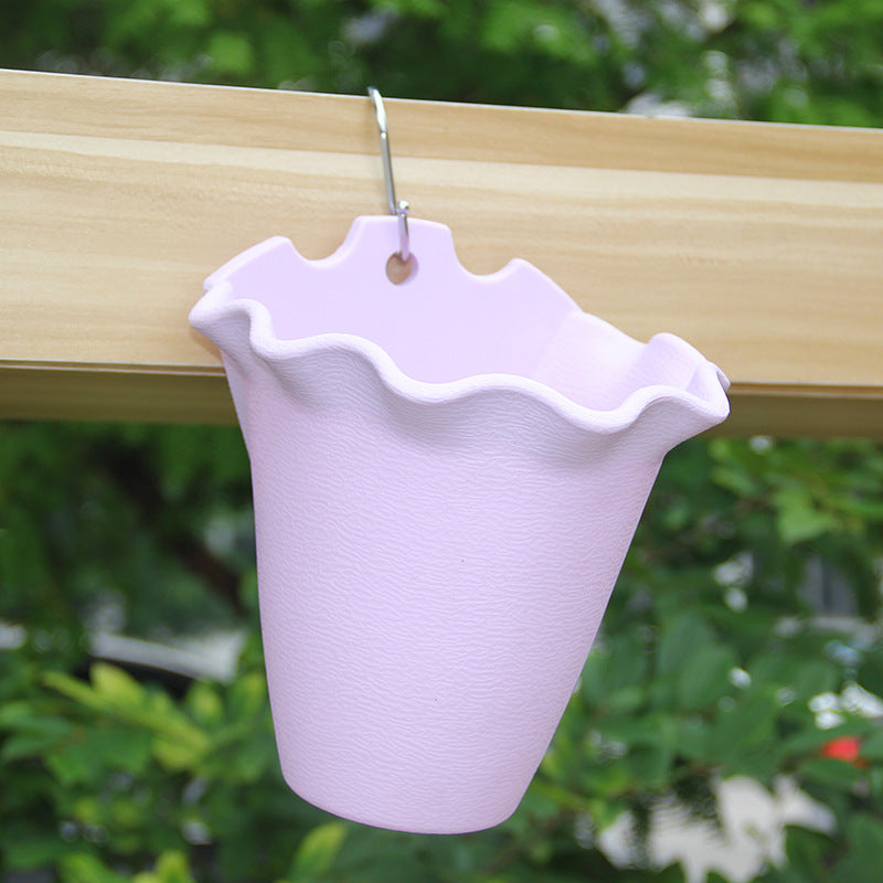 Purple Plastic Wall Planters Hanging Basket