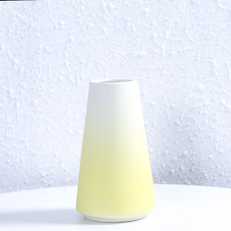 Gradient Yellow Flower Vase Modern Home Decor Office Wedding Living Room