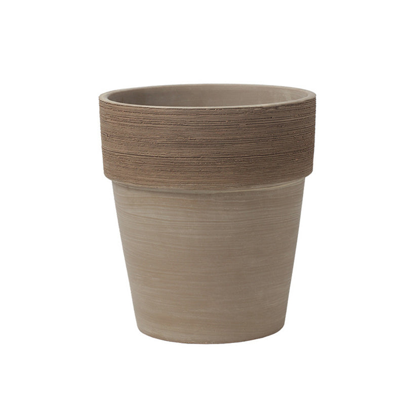 Mocha Terracotta Plant Pot Wide-brimmed Brushed Plant Pot Flowerpot