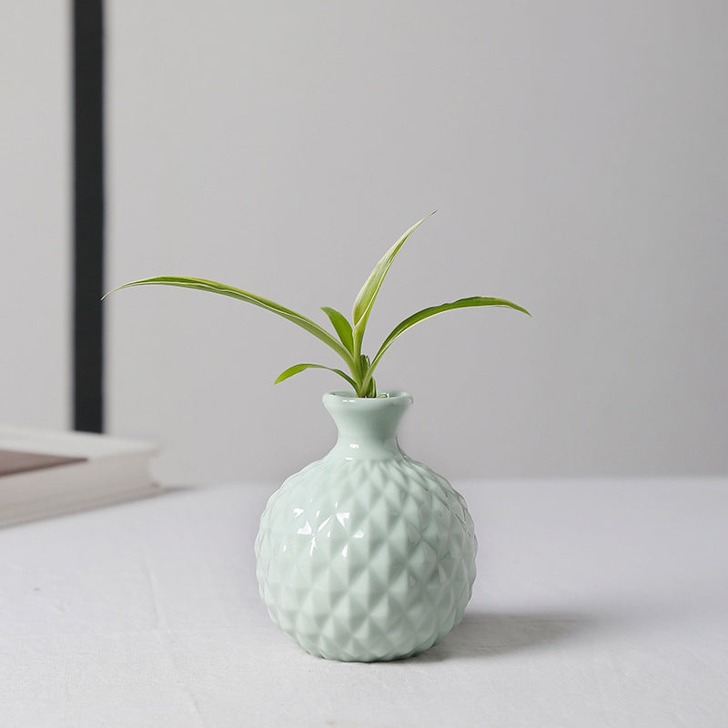 Green Creative Ceramic Vase Modern Table Shelf Home Decor Flower Arrangement