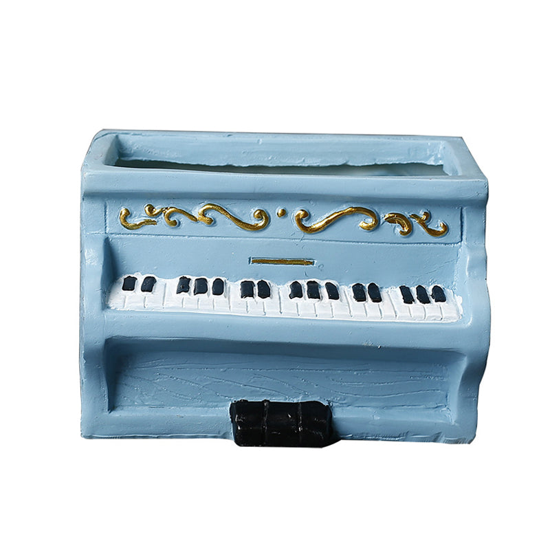 Blue Rectangular Piano Resin Plant Pots Creative Indoor Planters Home Decor