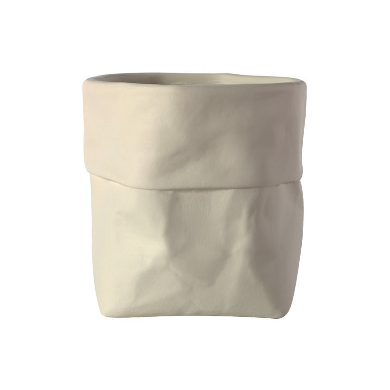 Cream Paper Bag Plant Pots Indoor Flowerpots Planters