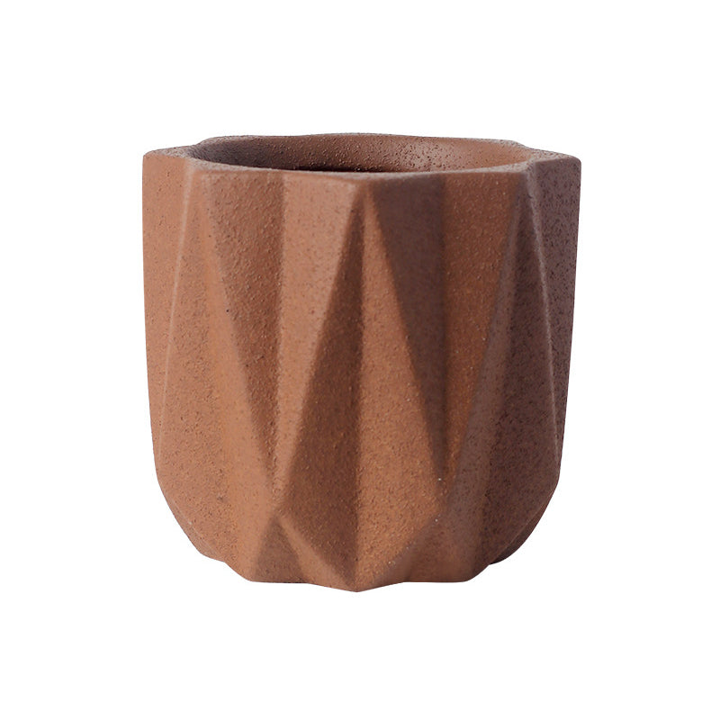 Brown Cement Flowerpots Indoor Plant Pots Planters