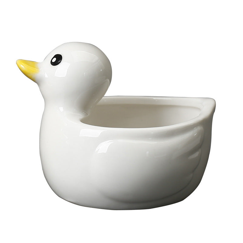 Lovely White Duck Plant Pot Creative Indoor Succulent Planter Animal Decor Gifts