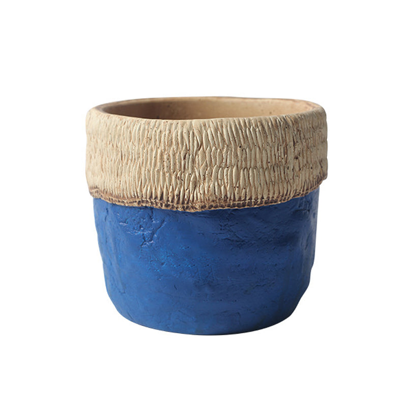 Blue Creative Cement Plant Pots Indoor Flowerpots Planters