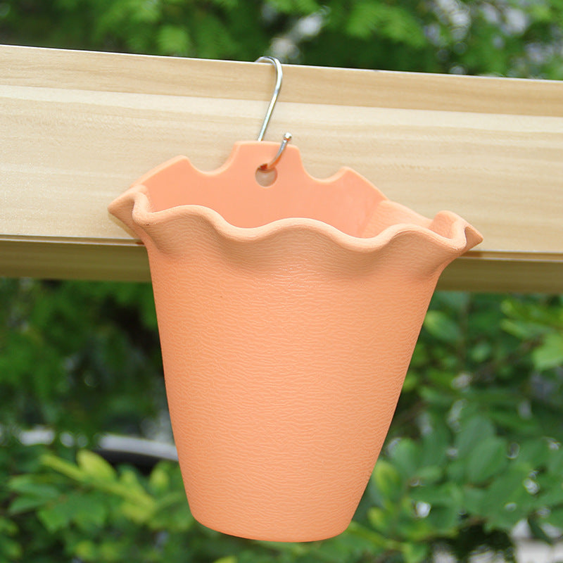 Orange Plastic Wall Planters Hanging Basket