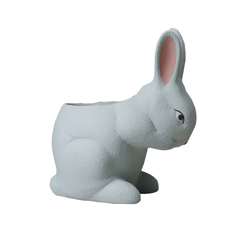 Light Green Frosted Rabbit Plant Pot Lovely Creative Planter Home Office Decor