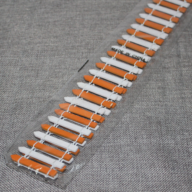 Mini Wooden Fence, Orange White 5x90 cm