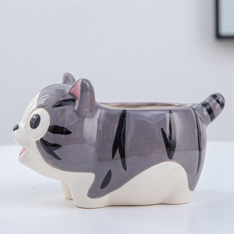 Lovely Kitten Plant Pot Indoor Animal Planter Mini Decorative Flowerpot