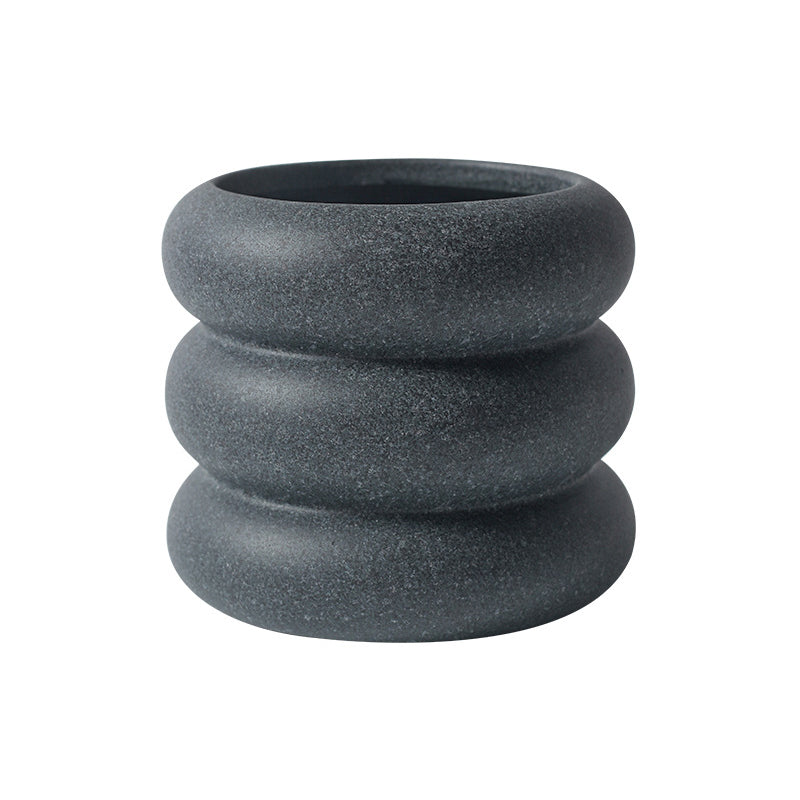 Black Doughnut Plant Pots Indoor Flowerpots Planters