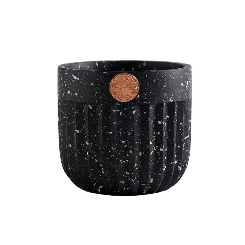 Black Terrazzo Round Plant Pots Indoor Flowerpots Planters